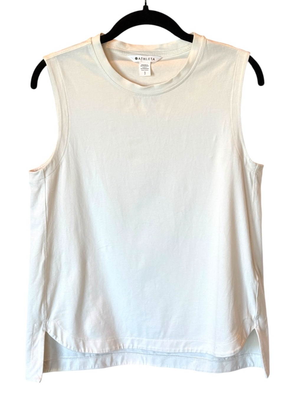 Sz S EUC Athleta Effortless Warm White Cotton Blend Athletic Tank - Picture 3 of 9